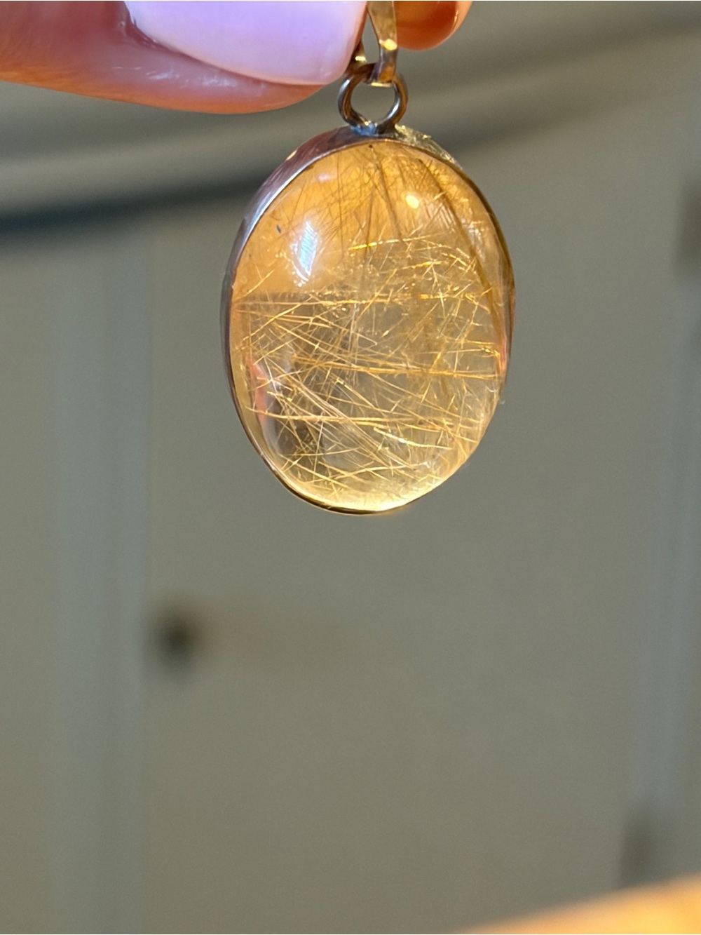 Golden Rutilated Quartz Pendant -